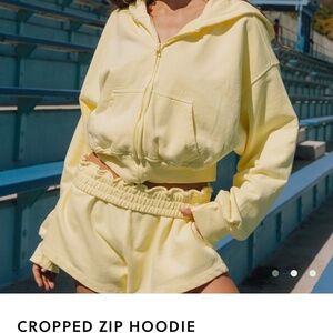 Daily Drills “Lemonade” Cropped Zip Hoodie